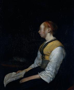 Gerard Ter Borch : Girl in Peasant Costume Probably Gesina the Painter's Half Sister